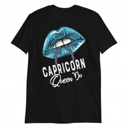 Capricorn Queen Lips Chain Zodiac Astrology Symbol Womens Unisex T-Shirt