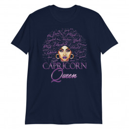 Women's Capricorn Girl Women's Purple Queen Black Zodiac Birthday Unisex T-Shirt