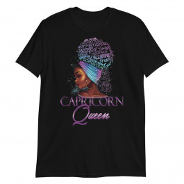 Purple Capricorn Queen African American December January Unisex T-Shirt