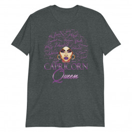 Capricorn Girl Womens Purple Queen Black Zodiac Birthday Unisex T-Shirt