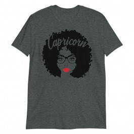 Black Queen Birthday Red Lips Afro Diva Capricorn Zodiac- Unisex T-Shirt
