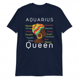 Women's Aquarius Queen Afro Horoscope January 20 February 18 Unisex T-Shirt