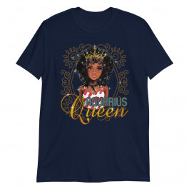 Black Queen Birthday Gift Red Lips Afro Diva Aquarius Zodiac Unisex T-Shirt