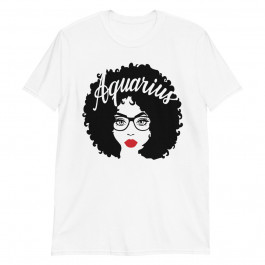 Black Queen Birthday Gift Red Lips Afro Diva Aquarius Zodiac Unisex T-Shirt