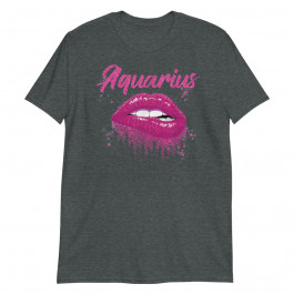 Aquarius Zodiac Birthday Pink Lips Unisex T-Shirt