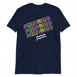 Aquarius Rainbow Funny 90s Retro Sign Zodiac Symbol Gift Unisex T-Shirt