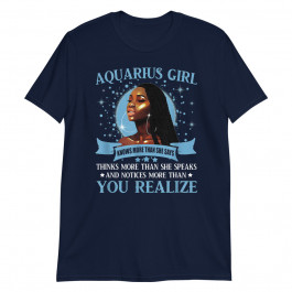 Aquarius Girl Black Queen January February Birthday Unisex T-Shirt