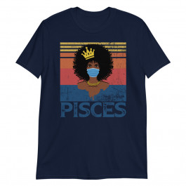 Vintage Pisces Birthday Queen Costume Black Woman Unisex T-Shirt