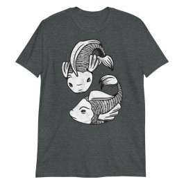 Simple Black And White Koi Fish Carp Pisces Graphic Unisex T-Shirt