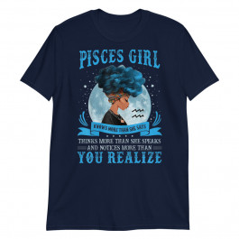 Womens Pisces Girls Black Queen February March Birthday Unisex T-Shirt